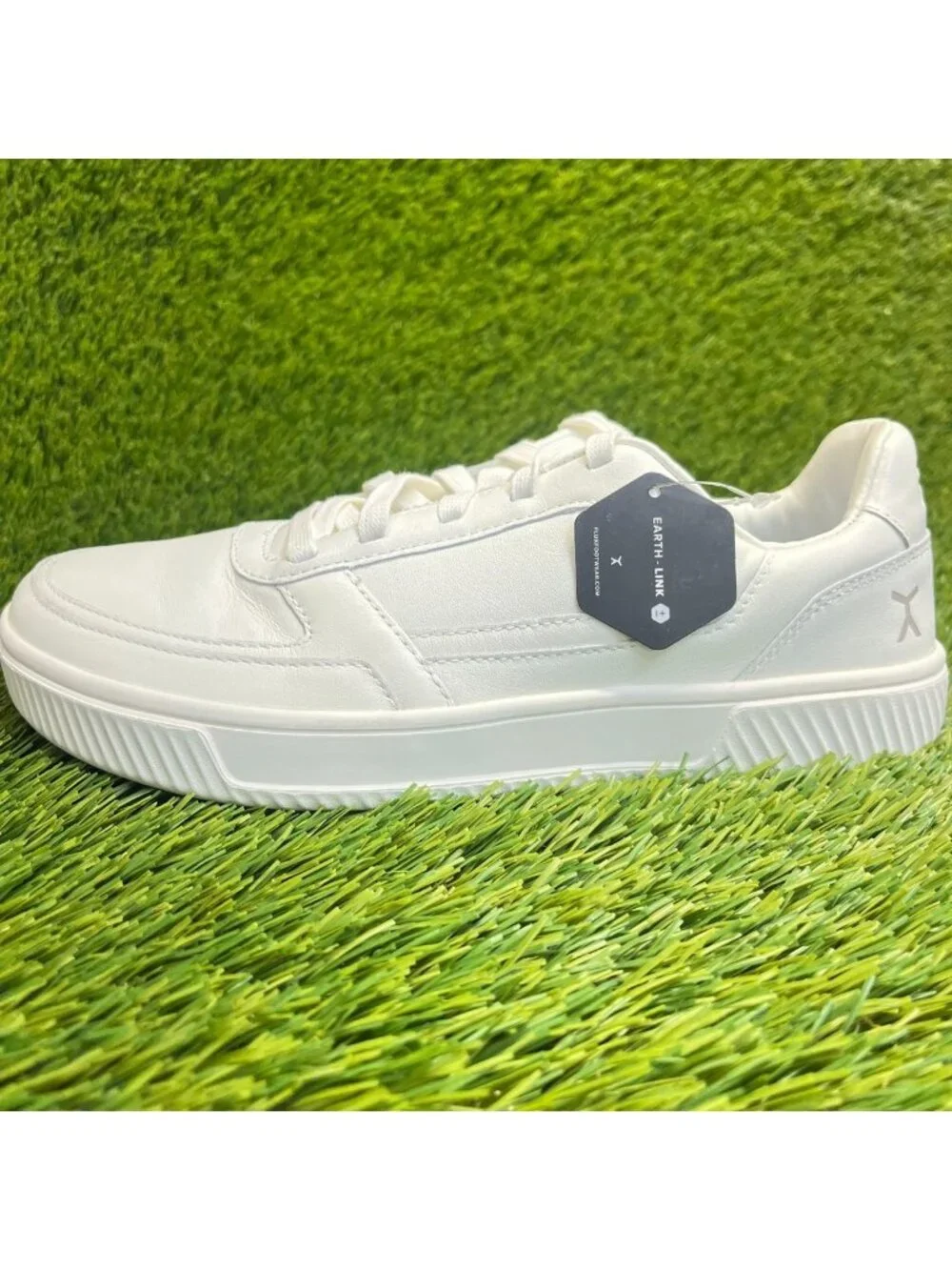 Flux Footwear Adapt Leather Trainer White Womens Size 9 Athletic Shoes Sneakers